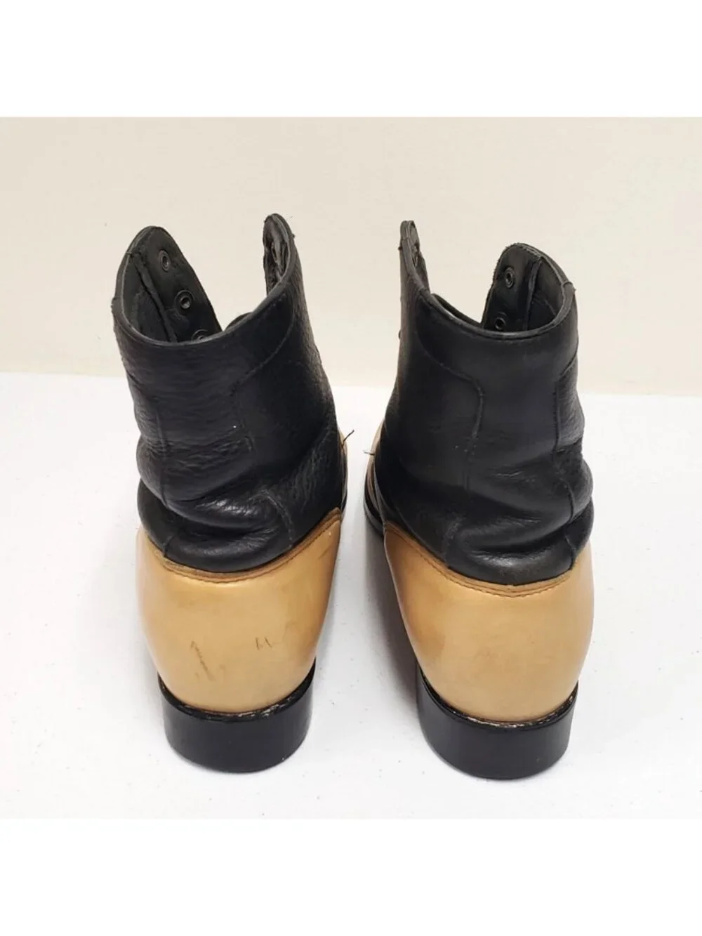 Ariat Two-Tone Leather Lace-Up Riding Boots Horse Hair Tassels Black Tan Size 7. - Picture 4 of 14